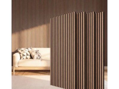 TONOR 4-Pack Wood Slat Wall Panels, 47.2" x 23.6" Acoustic Noise Cancelling Walnut Color