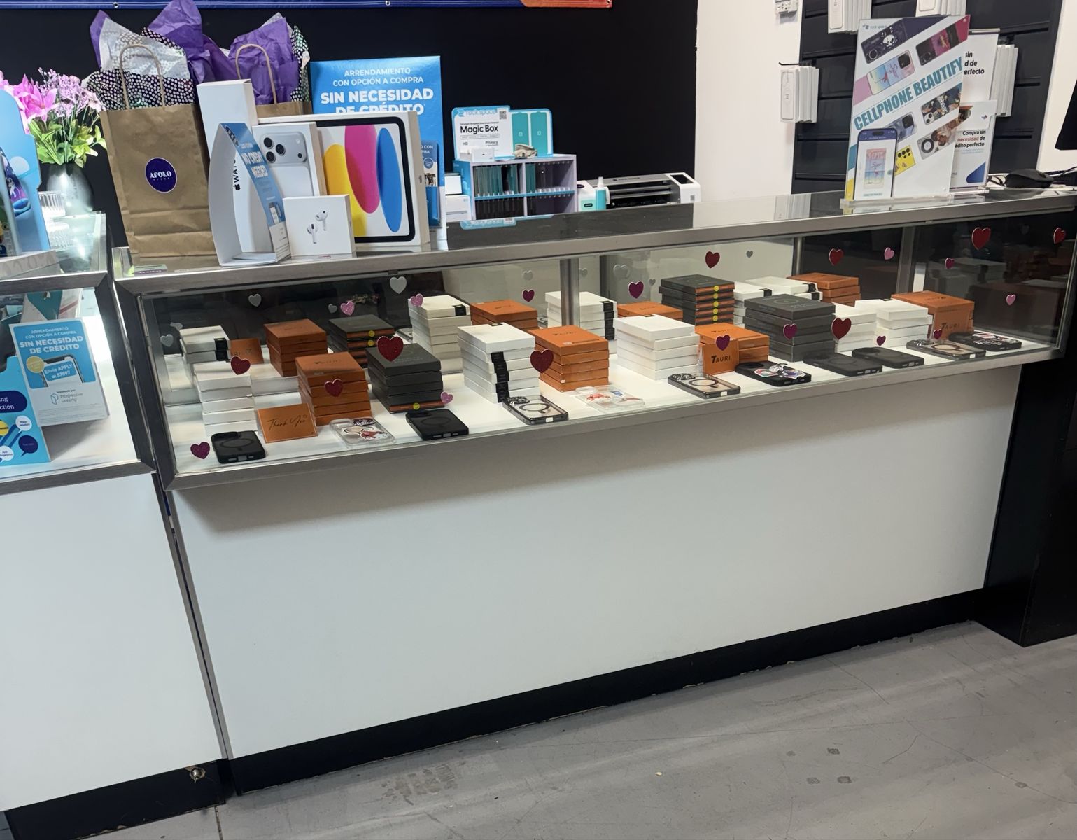 Showcase with lights led