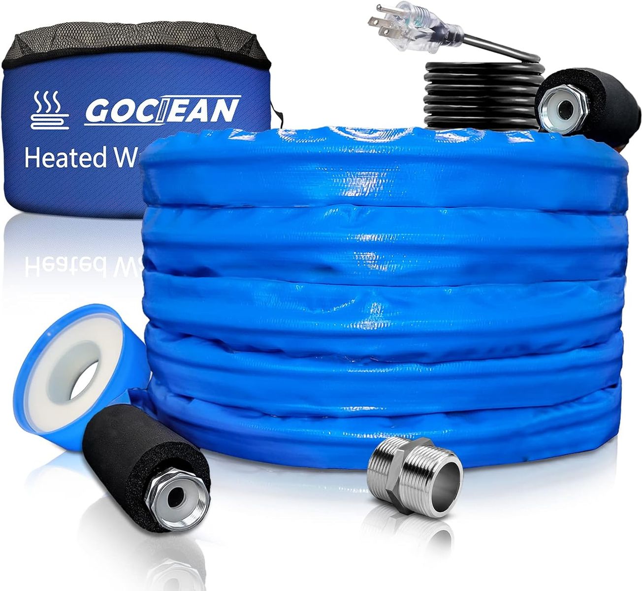 NIB Heated RV Water Hose with Storage Bag, Gociean 25 ft Heated Drinking Water Hose, 5/8 Inch Dia