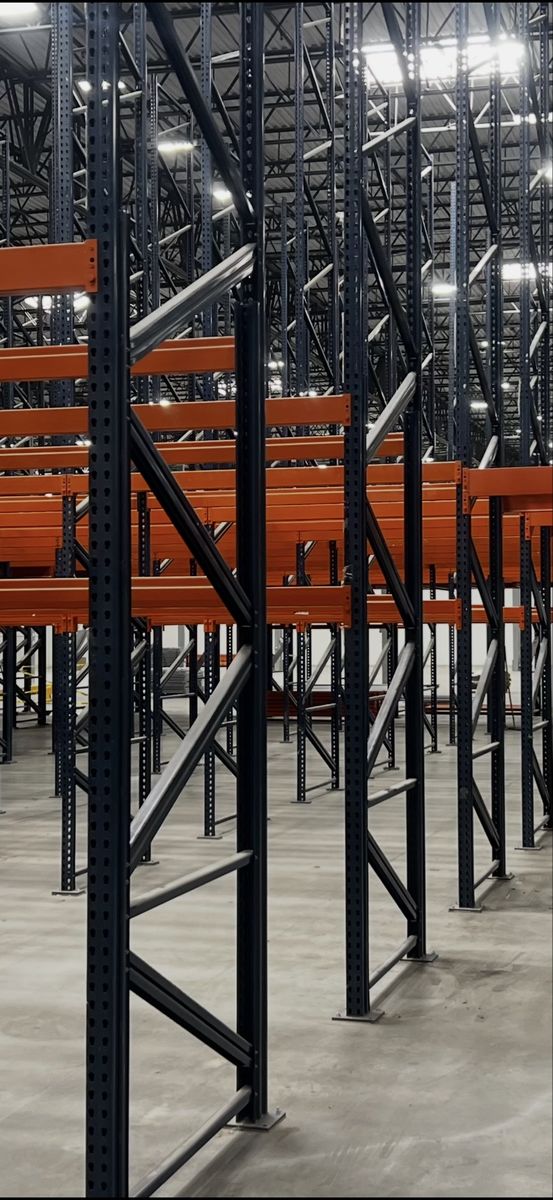 Interlake Mecalux Teardrop Pallet Rack – Large Inventory Available