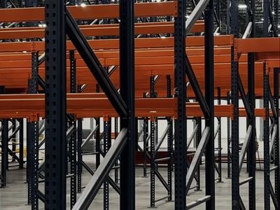 Interlake Mecalux Teardrop Pallet Rack – Large Inventory Available