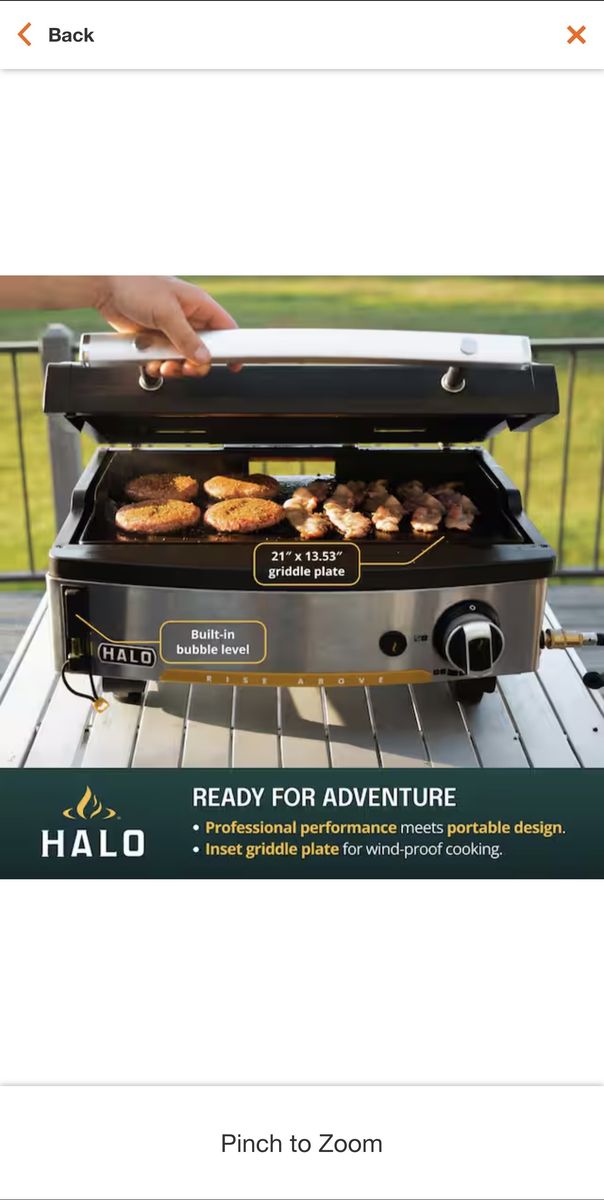 HALO Elite1B Gas Griddle- New In Box