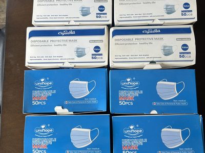 Lot: 9 boxes NEW Disposable protective mask 50/box