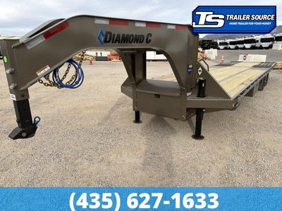 8.5x35 Diamond C FMAX-HDT 212 Gooseneck Hydraulic Dovetail Equipment Trailer - 25.9K GVWR - Hydraulic Jack(s)
