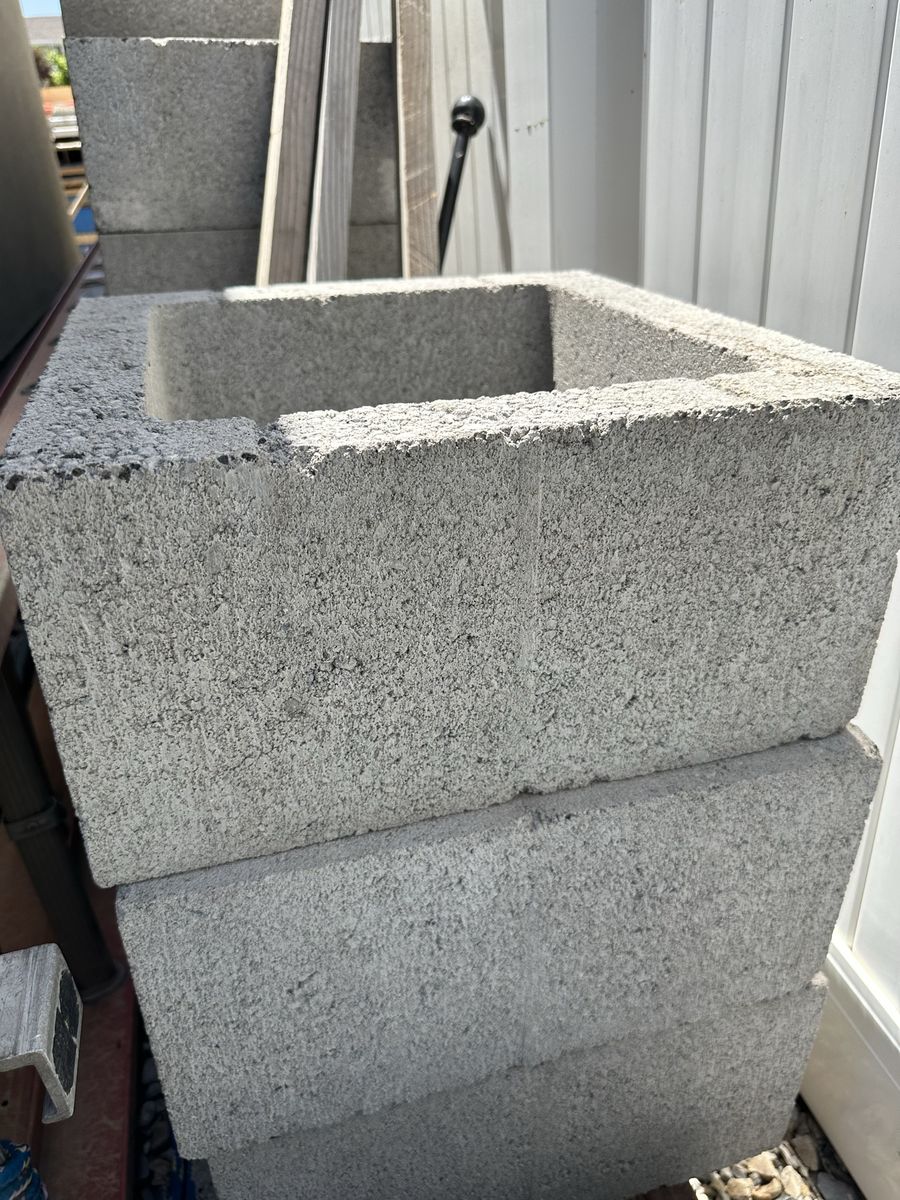 Concreted blocks