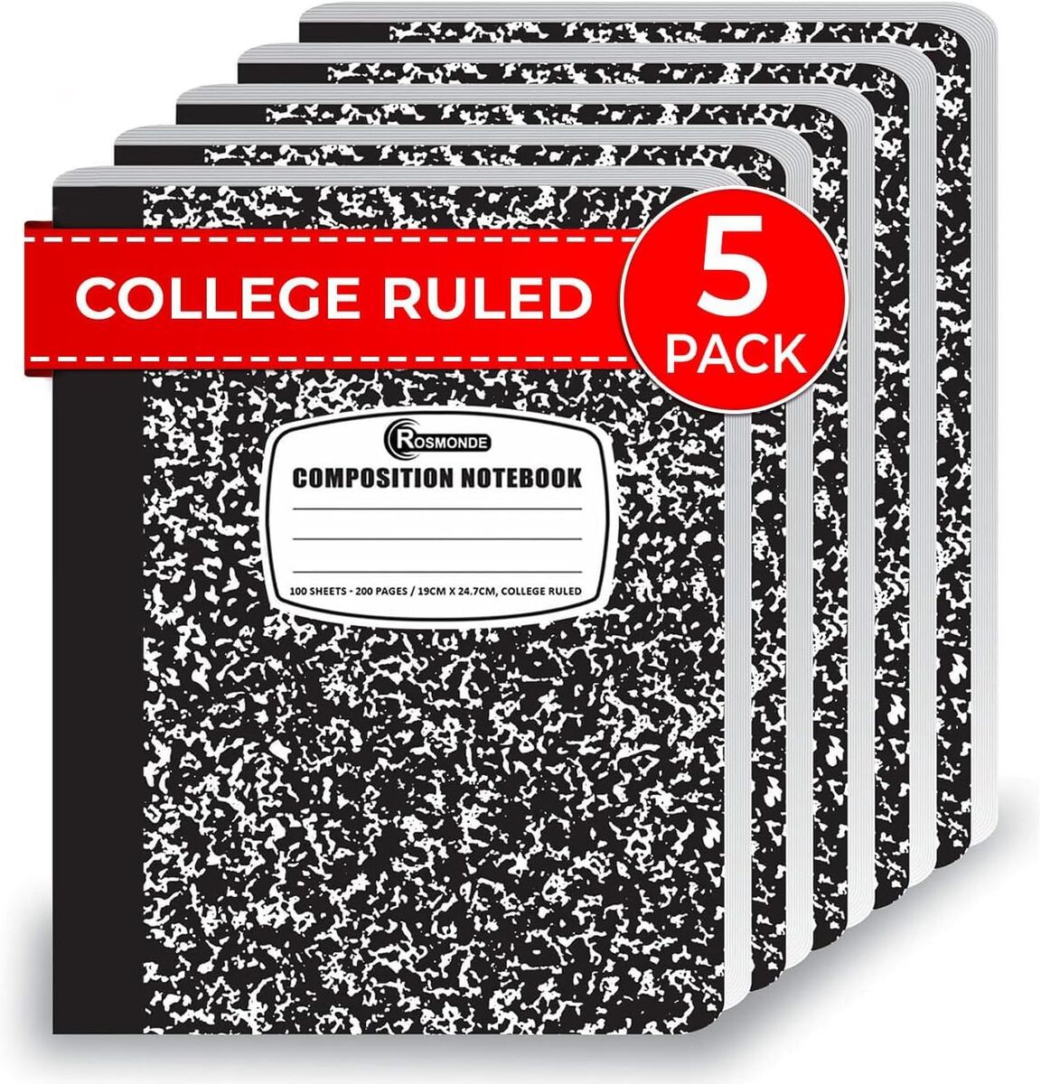 College Ruled Composition Notebooks 5 Pack