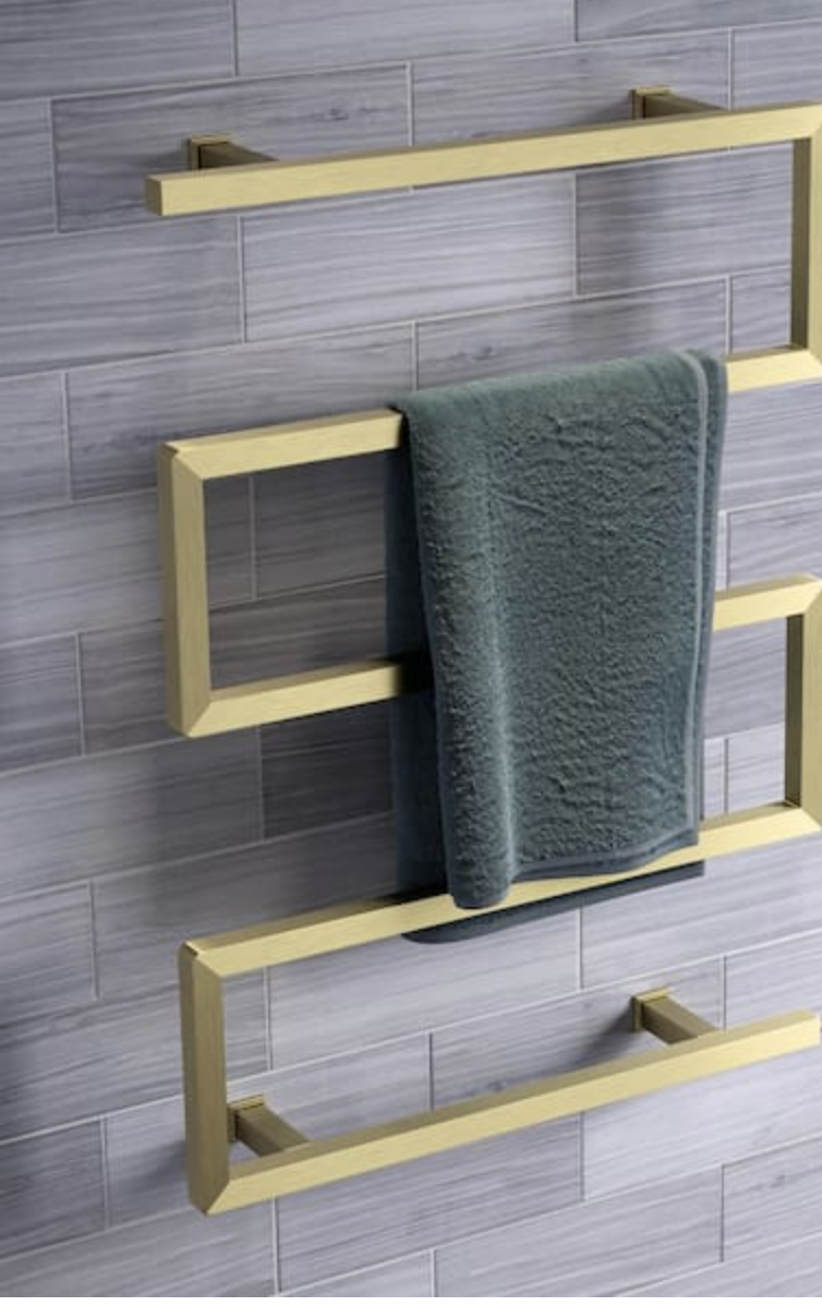 NEW Brushed Gold 5-Bar Electric Towel Warmer MSRP $215