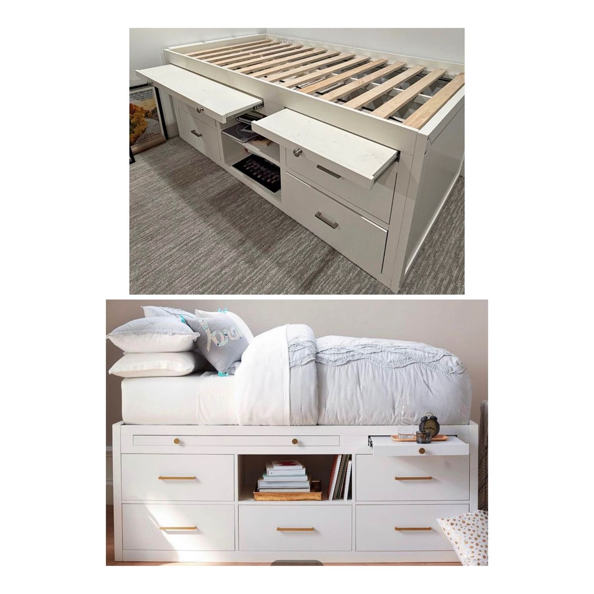 Pottery Barn Teen DUPE Cleary Twin Captains Bed