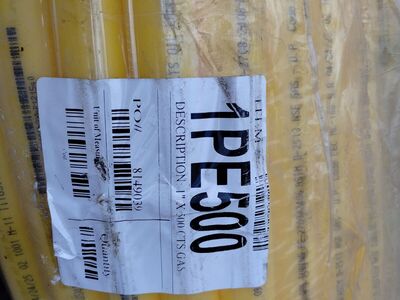 gas pipe 1 in 500 ft