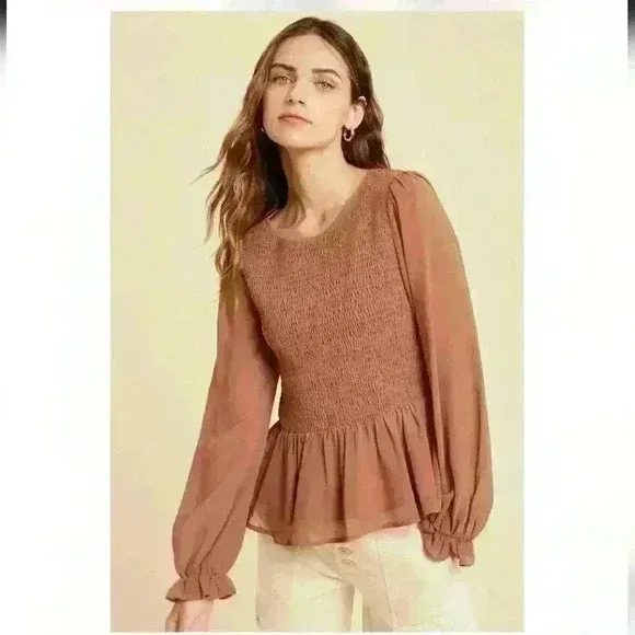 Wishlist Apparel Let her go ginger/mauve color blouse top size small $20 cash/venmo in Draper