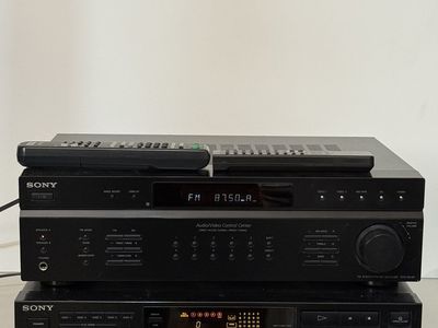 Sony Stereo Receiver and 5-Disc CD Changer Audio System with Remotes