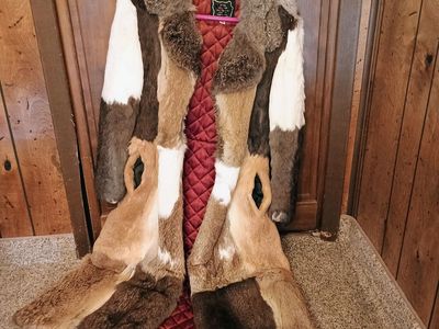 Real fur vintage jacket satin interior
