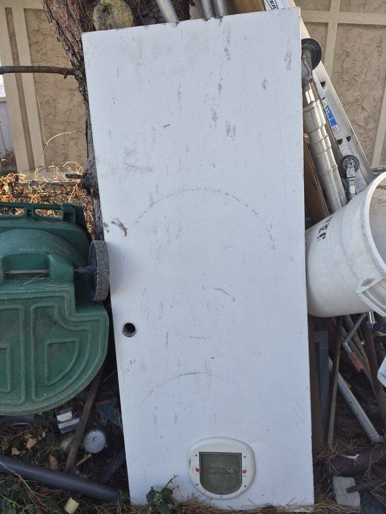 Steel door - dog or cat door