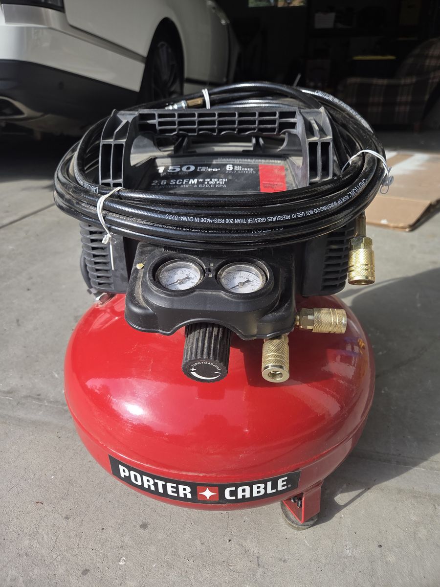 Porter-Cable Air Compressor & Nailer Kit – Compressor, Finish Nailer, Brad Nailer & Stapler. NEW! STILL IN BOX!