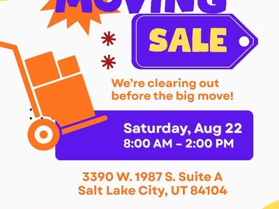 Moving Sale Flyer - Saturday Aug 22 in Salt Lake City