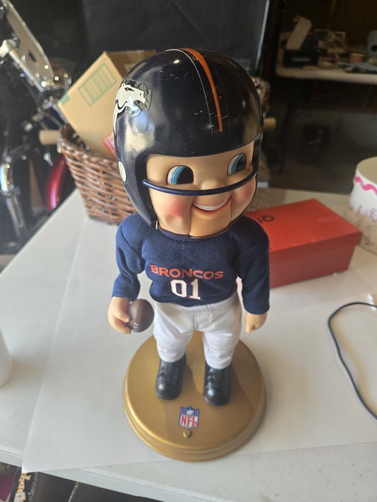 Vintage Gemmy Denver Broncos Animated Doll - Sings & Head Moves