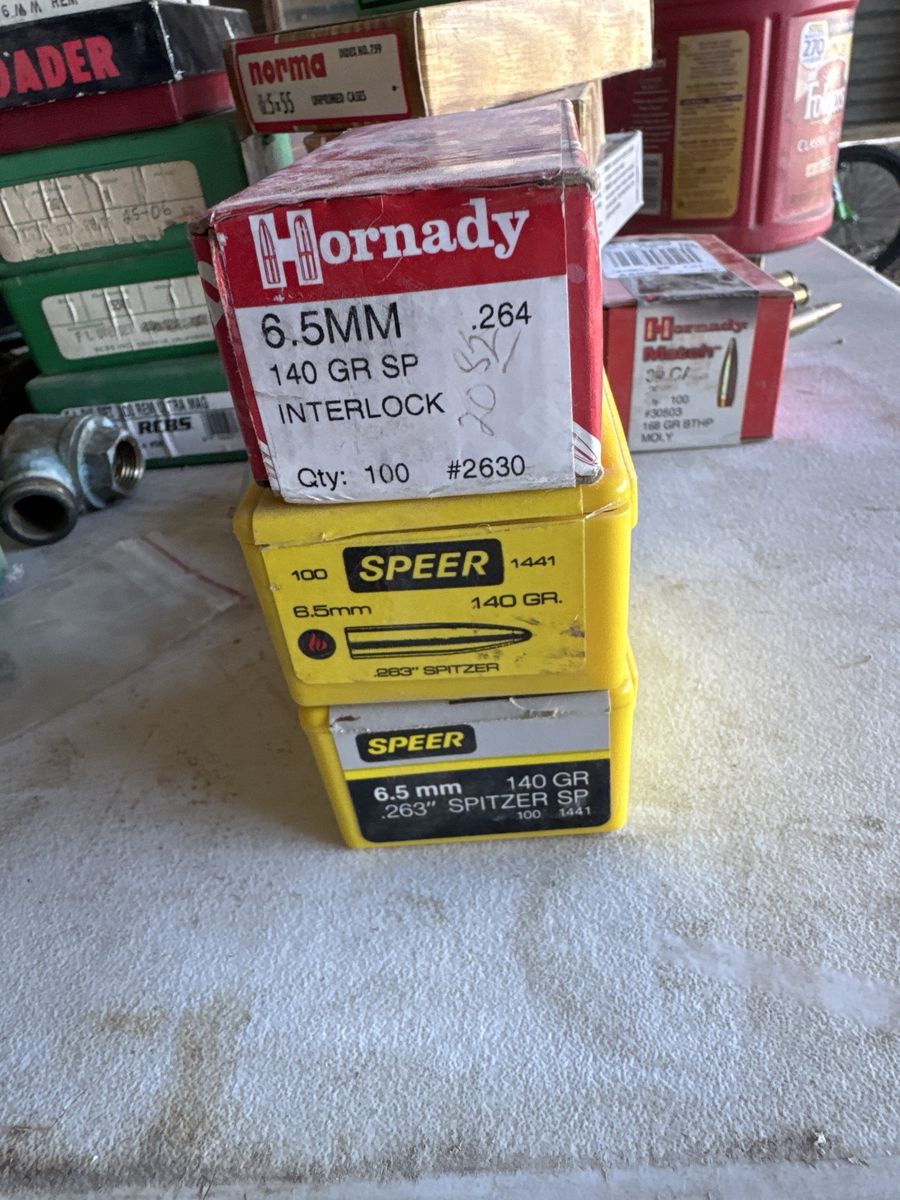 Hornady and Speer 6.5mm 140 Gr Reloading Bullets Lot