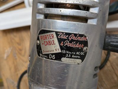 Vintage Porter-Cable Model D6 Disc Grinder & Polisher