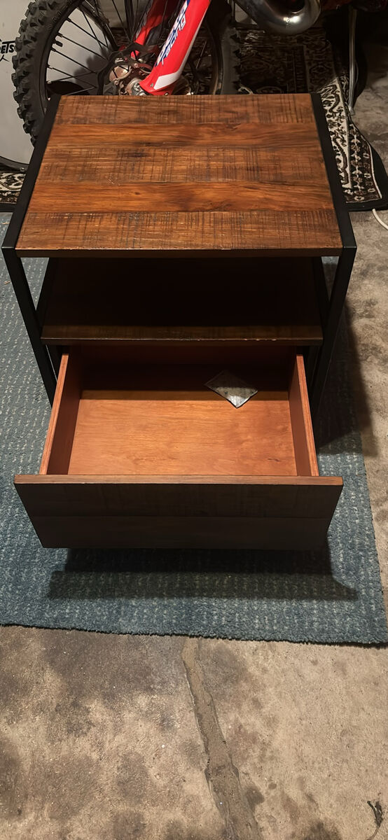 Stained wood nightstand