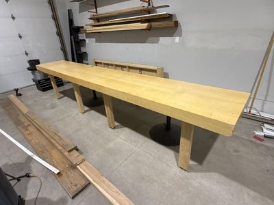 Extra Long Custom Wooden Workbench Or Table