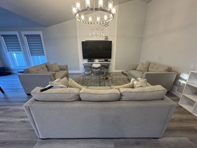 Lazy-Boy Living Room Set $1500 OBO (2) Wide Armchairs, (1) Three-Seater Sofa - grey Fabric