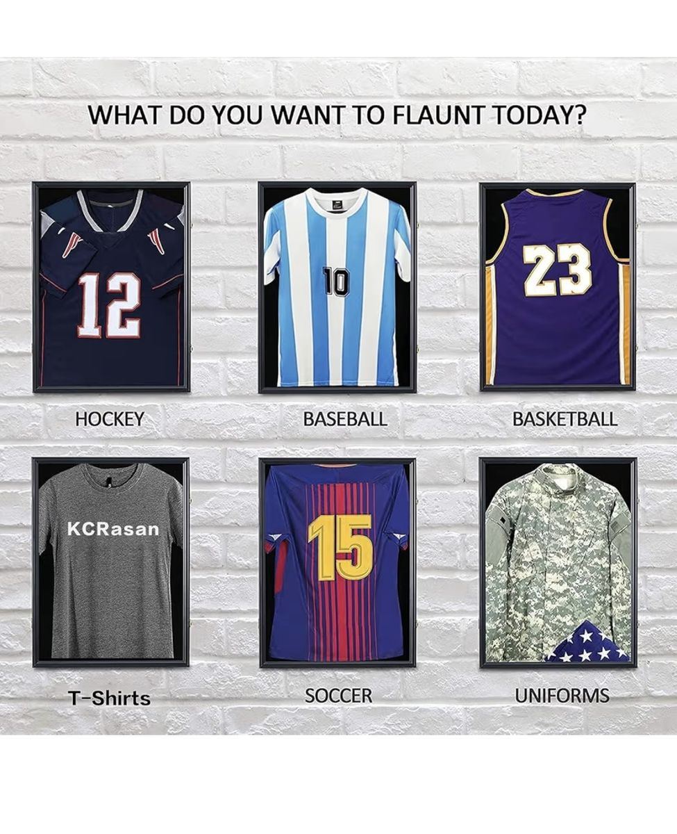 Display Case Shadow Box for Sports Jersey, Football, Baseball, Basketball, Hockey, T-Shirts, Uniforms