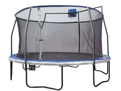 Sportspower Bounce Pro 15' Trampoline with Slama Jama Basketball Set