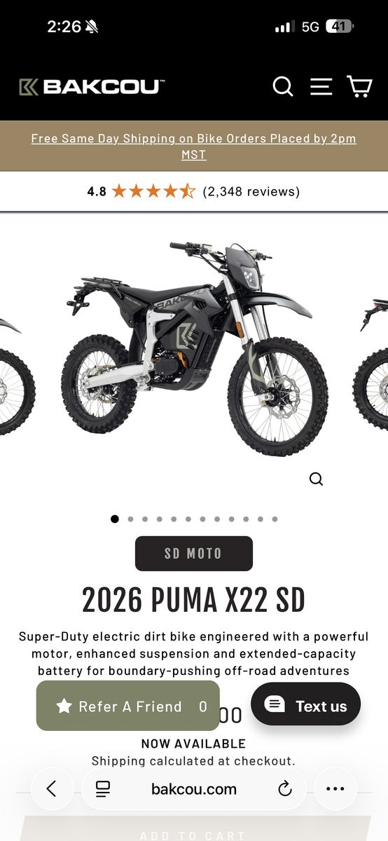 E Moto Bakcou Puma X22 SD 2026