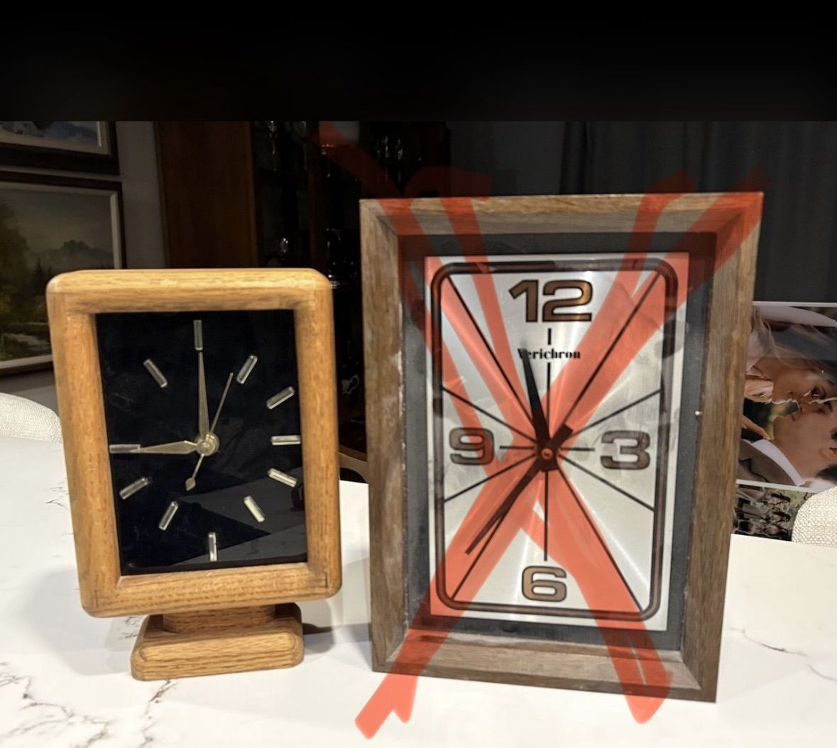 Vintage Mid Century Modern clocks. Battery operated MCM, Verichron