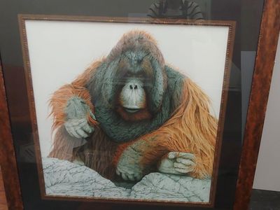 "LA Louis" large framed lithograph, Jan Henderson