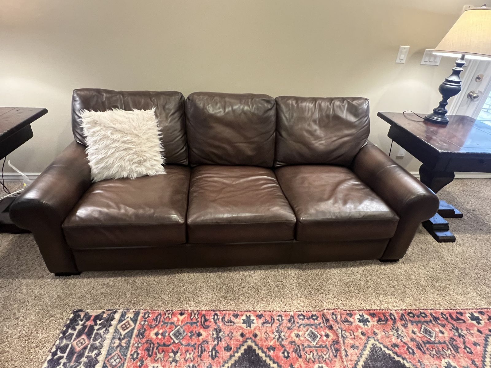 Pottery barn turned arm rolled sofa
