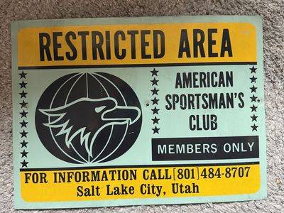Vintage American sportsman’s Club sign