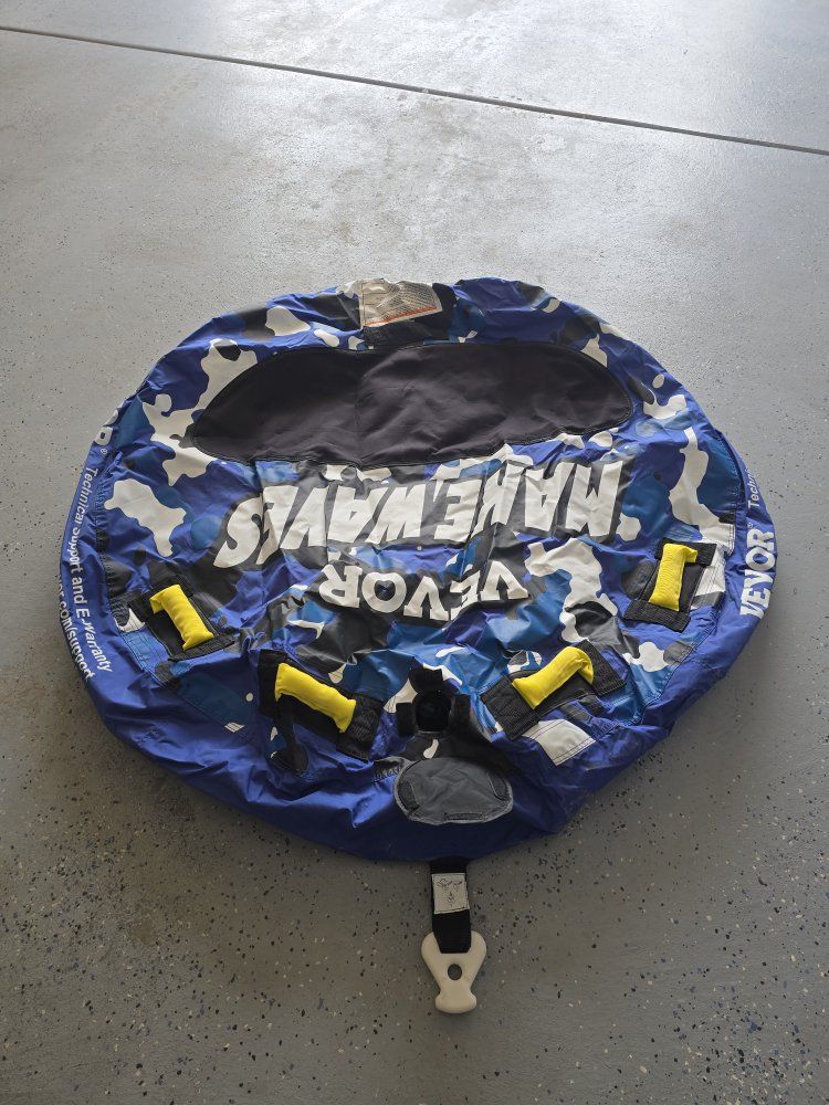 Vevor Make Waves Inflatable Towable Tube Water Sports Donut with Handles