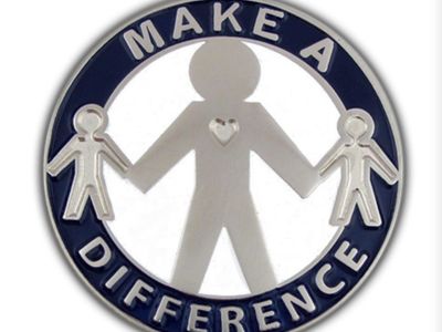 “Make a Difference" Enamel Lapel Pin - Individually Wrapped, Bulk Available