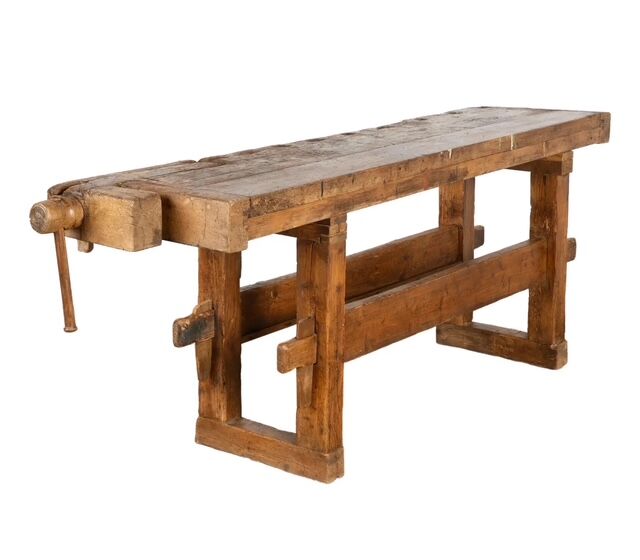 19th Century Carpenters Workbench Rustic Table