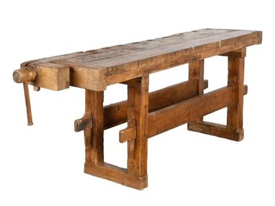 19th Century Carpenters Workbench Rustic Table