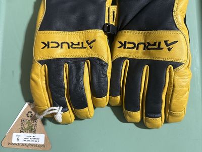 Truck Gloves M3 Leather Ski Gloves Sunshine Yellow Black Size 9 New with Tags