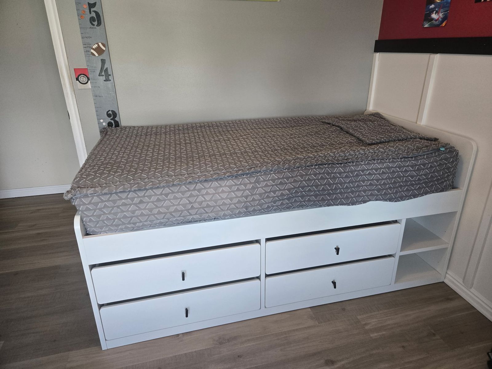 IKEA twin bed with drawers