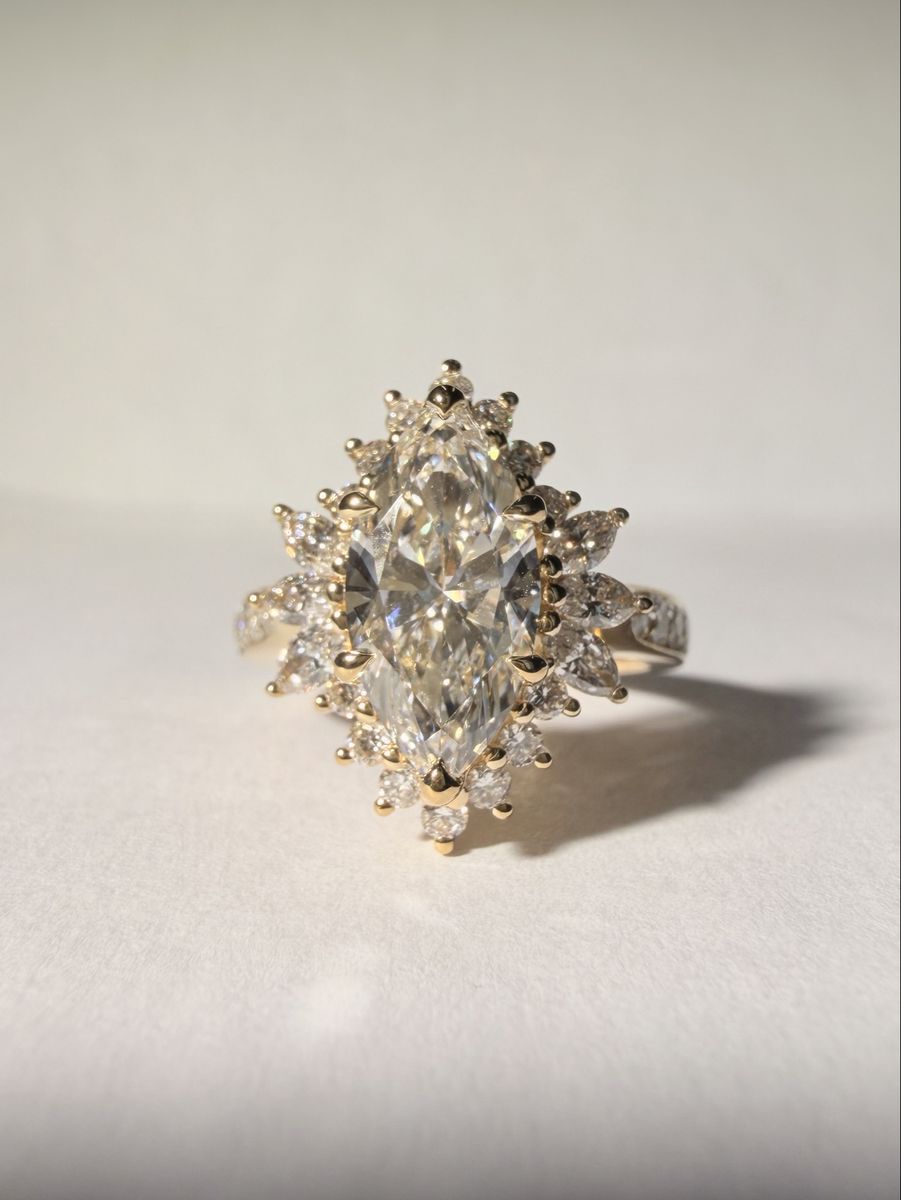 Marquee Cut Lab Grown Diamond Ring