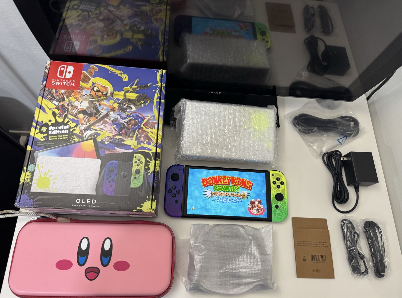 Nintendo Switch Oled Splatoon Edition Modded 256gb W/ Games