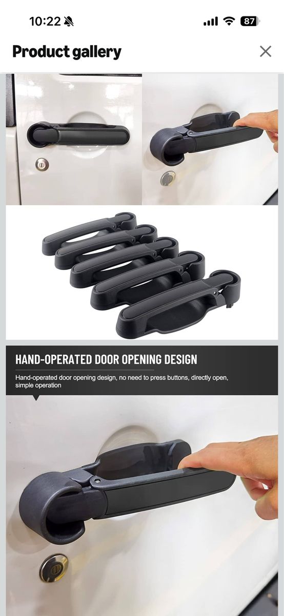 5-Piece Black Exterior Door & Tailgate Handle Set for 2007-2018 Jeep Wrangler JK/JKU