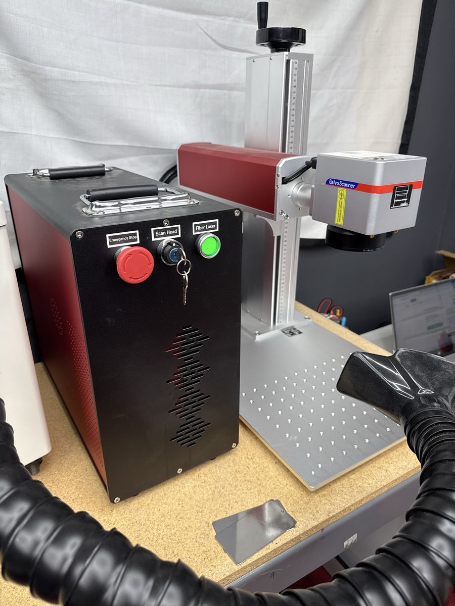 60W MOPA Fiber Laser Engraver Color Metal Marking Machine with Rotary Axis
