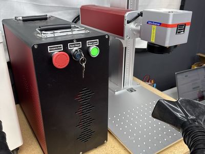 60W MOPA Fiber Laser Engraver Color Metal Marking Machine with Rotary Axis