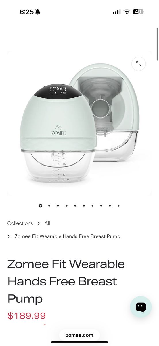 Zomee fit wearable breast pump