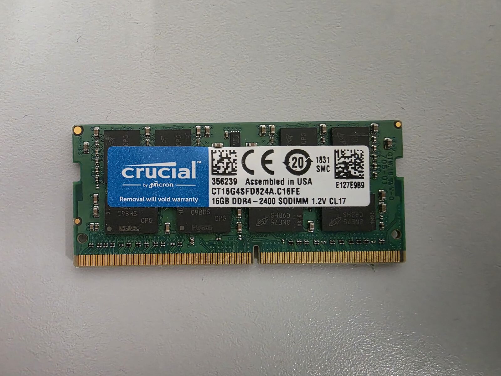 16 GB Single stick DDR4 SODIMM 2400 RAM
