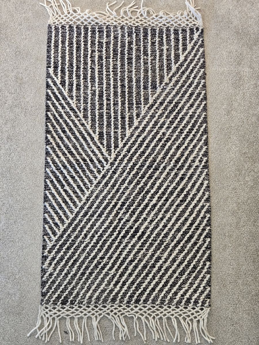 Magnolia Home black and white wool entry rug 2'3" x 3'9"