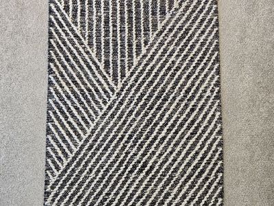 Magnolia Home black and white wool entry rug 2'3" x 3'9"