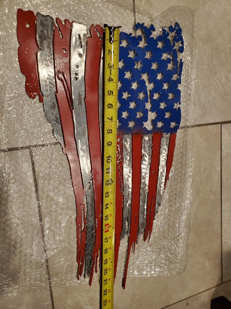 metal American flag 4th of July decoration