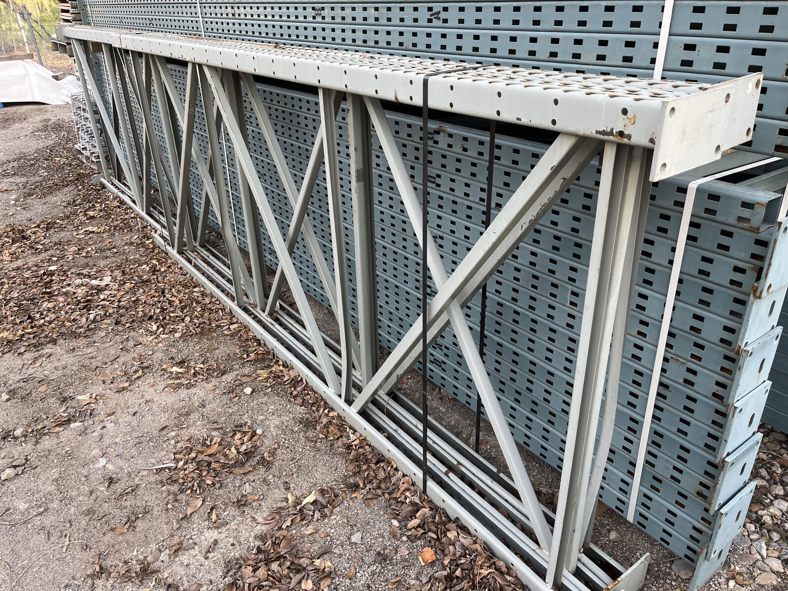 3 Teardrop Pallet Rack Uprights - 54" depth - minor damage