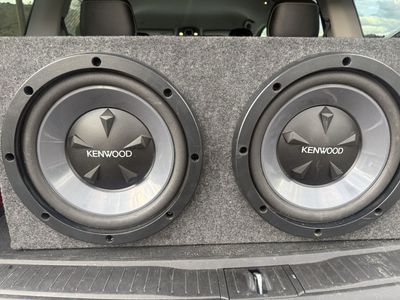 Kenwood Dual 12" Subwoofers in Enclosure Pioneer GM-E360X4 1000W Car Amplifier
